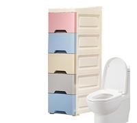 Générique Bathroom Storage Cabinet, Narrow Kitchen Organizer, 5-Tier Drawer Design, Rolling Caster Wheels, Ideal for Hotel Apartment Rental Restaurant Bathroom Business Use, 1 Set