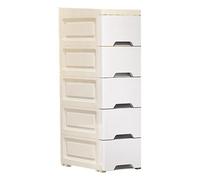 Générique Bathroom Storage Cabinet, Narrow Kitchen Organizer Casters, Heavy Duty 5 Tier Slim Vertical Drawer Shelves for Hotel Apartment Rental, Bedroom, Restaurant Business, Easy to Use