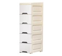 Générique Bathroom Storage Cabinet, Narrow Kitchen Organizer with Casters, 5-Tier Drawer Design and Vertical Space-Saving Shelves for Hotel, Apartment, Rental, Kitchen, Restaurant, Business Use