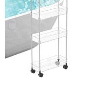 Générique Bathroom Storage Cart, Layered Rolling Organizer, Multifunctional Tiered Trolley, Mobile Utility Shelf with Wheels for Kitchen, Living Room, and Home Organization