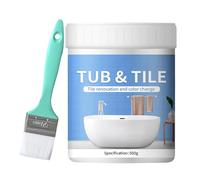 Générique Bathroom Tub Paint, Paint Brush Set, Bathroom Water Stopper, 4.33x3.74 Inches Tile Refinishing Kit, Quick-Dry, Water-Resistant Formula, Easy Application, Countertops 500g