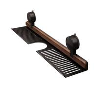 Générique Bathroom Wall Organizer, Walnut Suction Cup Shelf, Faucet Soap Holder for Comb, Toiletry, Kitchen, Shower, Dorm, Tissue, Sponge, Makeup, Apartment, Home