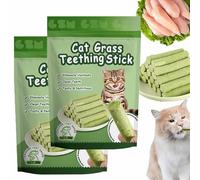 Générique Bâton de Dentition en Herbe pour Chat, Jouet de Dentition pour Chat pour enlever Les Boules de Poils, bâton de Dentition en Herbe pour Chat pour Nettoyer Les Dents du Chat (2pcs)