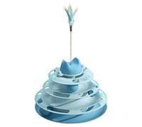 Générique Bâton De Taquinerie Puzzle Chat Tourniquet 4 Niveaux Circuits Coulissants Boules Colorées PP Écologique 28x25x16cm Antidérapant Jeu Collectif Chats Multiples Stick