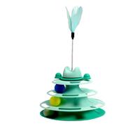 Générique Bâton De Taquinerie Puzzle Chat Tourniquet 4 Niveaux Circuits Coulissants Boules Colorées PP Écologique 28x25x16cm Antidérapant Jeu Collectif Chats Multiples Stick