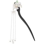 Générique Bâtonnets à Cheveux en Bois Vintage pour Femmes, Style Chinois Fleuri Pompon, Accessoire pour Chignon et Cheveux Longs, Épingles Pendantes Décoratives pour Coiffure Traditionnelle