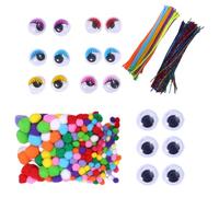 Générique Bâtonnets de Chenille Kit Complet en Polyester 700 Pièces Pompons et Yeux Mobiles pour Développer L'imagination pour Loisirs Créatifs et Décoration de Fête