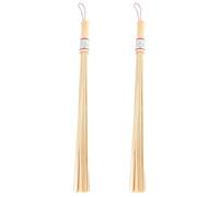 Générique Bâtons de Massage en Bambou 2pcs Jaunes Portables pour Dos et Acupuncture, Accessoire de Massage pour Détente et Stimulation du Système Immunitaire