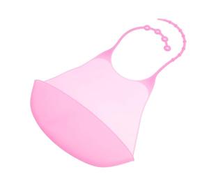 Générique Bavoir Imperméable en Silicone pour Adulte, Protection en Tissu Lavable, Grand Format Rose, Anti-huile et Réutilisable, pour Repas et Personnes Âgées