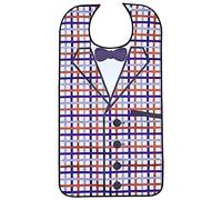 Générique Bavoir Imperméable pour Adulte, Protection Repas pour Aînés, Double Couche en Tissu Léger, Grosse Poche Ramasse-miettes, Lavable et Réutilisable, Protection Vêtements, Usage