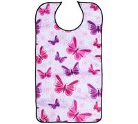 Générique Bavoir pour Adulte Réutilisable en Satin et Polyester Pu, Facile à Nettoyer et Lavable, Protecteur de Débordement pour Personnes à Mobilité Réduite