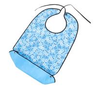 Générique Bavoir Réutilisable pour Personnes Âgées en Polyester Imperméable Bleu Protection la Poussière et Design Délicat pour Repas à Domicile