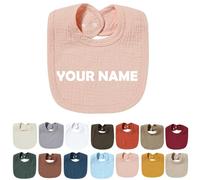 Générique Bavoirs Bebe Personnalisé avec Nom Brodé, Bavoir Personnalisable, Bavoir Bebe Fille Garcon, Cadeau Bebe Naissance, Cadeau Personnalisé Bebe, Sûrs Doux et Absorbants (Rose)
