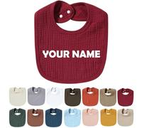 Générique Bavoirs Bebe Personnalisé avec Nom Brodé, Bavoir Personnalisable, Bavoir Bebe Fille Garcon, Cadeau Bebe Naissance, Cadeau Personnalisé Bebe, Sûrs Doux et Absorbants (Bordeaux)