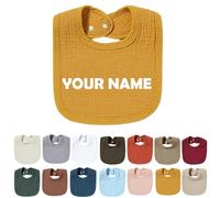 Générique Bavoirs Bebe Personnalisé avec Nom Brodé, Bavoir Personnalisable, Bavoir Bebe Fille Garcon, Cadeau Bebe Naissance, Cadeau Personnalisé Bebe, Sûrs Doux et Absorbants (Jaune)