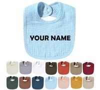 Générique Bavoirs Bebe Personnalisé avec Nom Brodé, Bavoir Personnalisable, Bavoir Bebe Fille Garcon, Cadeau Bebe Naissance, Cadeau Personnalisé Bebe, Sûrs Doux et Absorbants (Bleu)