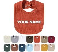 Générique Bavoirs Bebe Personnalisé avec Nom Brodé, Bavoir Personnalisable, Bavoir Bebe Fille Garcon, Cadeau Bebe Naissance, Cadeau Personnalisé Bebe, Sûrs Doux et Absorbants (Rouge)