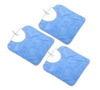 Générique Bavoirs Réutilisables Protège-vêtements Imperméables pour Personnes Âgées Lot de 3 en Polyester Bleu, Lavables et Faciles à Enfiler pour Repas Quotidiens