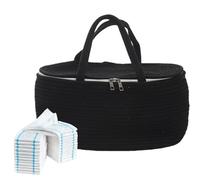 Générique BaЬy Сaddy - 37x26x18,5cm Panier Rangement Couches Bébé | Corbeille Nourrisson | Grand Organiseur Corde Coton À Séparateurs Amovibles | Support Lingettes Portable, Bac Garçons Filles