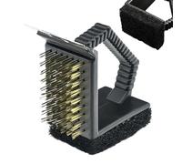 Générique BBQ Grill Brush - 3-in-1 Grill Scraper | Right Angle Copper Wire Brush | Triangular Hand Tool for Cleaning BBQ Griddle Fryer Smoker Oven Charcoal, Perfect for Outdoor Camping Picnic Travel