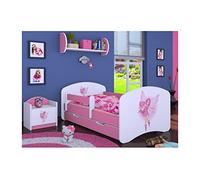 Générique BDW Lit pour Enfant avec Matelas et tiroir de lit - 140/160/180/190 Motifs différents pour garçon Rose (Princesse avec cœurs, 160 x 80)