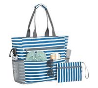 Générique Beach Bag - Waterproof Sandproof Tote Bag | Foldable Large Capacity Beach Tote | with Small Wallet, for Women Swimming Gym Camping Travel Vacation Resort, 42x39x15cm