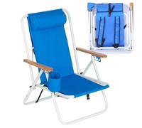 Générique Beach Chair, Folding Chair, 30.71x22.64x21.65 inches, Adjustable Recliner Seat, Lounger Headrest and Cup Holder, for Camping, Picnic, Travel, Summer, Tailgate, Poolside, Backyard