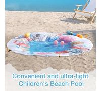 Générique Beach Puddle Pool, Paddling Pool, Sandproof Children Blanket, 2-in-1 Play Mat, Camping Swimming Accessory, Garden Backyard Setup, Family Vacation Gear, Foldable Splash Pad for