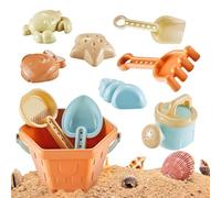 Générique Beach Sand Toys, 10-Piece Set, Lightweight 197g Kit with Mesh Bag Build, Sand Castle Building Kit, Durable with Bright Colorful Design, Outdoor Play Set for Boys and Girls