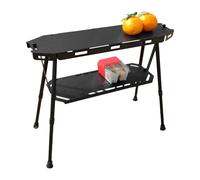 Générique Beach Table - Camping Table Foldable | Portable Aluminium Alloy Storage Racks Outdoor Travel Picnic BBQ Lightweight Camp Shelf Dining Garden Stand Cook Station for Outdoor