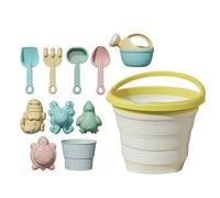 Générique Beach Toys, 14 Pieces Sandbox Toys with Folding Sand Bucket, for Kids Ages 3 Plus Beach Backyard Sandbox Toy for Camping Gear, Party, Fishing, and Fun Summer Activities