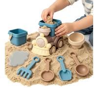Générique Beach Toys Train Bucket Spaďe Set | Kids Construction Vehicle Sand Play Kit - PP Durable Beach Digging Tools Water Sand Play Outdoor Fun Toy Set for Children 4-6 Years