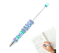 Générique Beadable Pens, Bullet Shaped Ballpoint, 5.71x0.63 Inches, Refillable Ink Cartridge, Customisable Barrel, Beaded Stationery Pen for Crafting Journaling Teaching School Workplace Gift