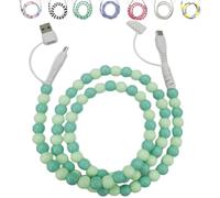 Générique Beaded Charging Cord 4 in 1 - Colorful Beaded Phone Charger, 3.3ft Fast BeadedCharger Cords for All Device USB C and Type C (Green)