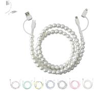 Générique Beaded Charging Cords, 4 in 1 Multi Beaded for iPhone Charger, 3.3ft Fast 4 in 1 Multi Beade-d Charger Cord (E)