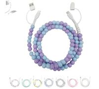 Générique Beaded Charging Cords, 4 in 1 Multi Beaded for iPhone Charger, 3.3ft Fast 4 in 1 Multi Beade-d Charger Cord (R)