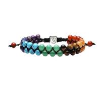 Générique Beaded Crystal Bracelet For Men - Woven Natural Stone Bangle