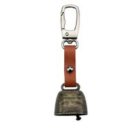 Générique Bear Bells for Hiking - PU Leather Handle, Loud Survival Alarm | Vintage Cow Bell Keychain | Outdoor Camping Walking Backpacking Trail for Safety Device