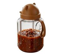 Générique Bear Food Storage, Cute Portable Bottle, Little Silicone Jar, 6.29 Inches Versatile Snack Container with Lid, Bear Shape Canister, Breakfast Glass for Organized Kitchen Meal Prep Planning