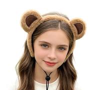 Générique Bear Headband - 20x18cm Bear Ear Headband | Plush Animal Ear Hairband | Brown ƑLuffŷ Design, Soft Lightweight Comfort, Cute Makeup Headwear | Cosplay Party Accessory