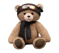 Générique Bear Stuffed Animal - Comfortable Plush Animal Toy | Bear Doll Wear Hat and Scarf for Kids Girls Women Sofa Bedside Living Room Bedroom Nursery Home Birthday