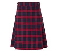 Générique Beau Kilt Ecossais Jupe Kilt pour Hommes Écossais Ceinture À Carreaux Traditionnelle Plissée Chaîne Bilatérale Marron Go Confortable et élégant Rouge S