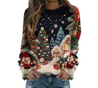 Générique Beau Pull De Noel Femme Moche Col V Beau Hiver Sweat Manche Sweat 'de Chemise Musical Pul Women Pull Habit Noel Femme Fete Alpaga Sexy Sweater XXL