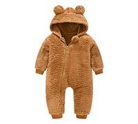 Générique Bébé Combinaison avec Capuche, Garçon Fille Manteau à Capuche Barboteuses Combi Bébé avec Pieds en Molleton Fille | Combinaison Pilote | De Marche en Laine pour Enfants Filles Et GarçOns