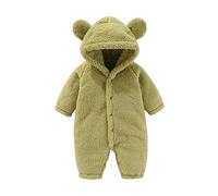Générique Bébé Combinaison De Neige avec Gants A Capuche Ski Costume pour Nouveau-Né Garçon Fille Barboteuse Vêtements Veste Épaisse Bebe Polaire Body 1 Mois Naissance (Vert,3-6 Mois)