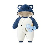 Générique Bébé Combinaison De Neige Chauds Coupe-Vent À Col En Polaire Garçons Filles Jumpsuits Body Barboteuse Capuche Chaud Enfant Hiver Bebe 18 Mois Papy Mamie Cadeau (Marine,12-18 mois)