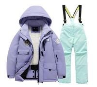 Générique Bébé Combinaison de Neige Hiver, Barboteuses avec Capuche Manches Longues Combi avec moufles et Chaussons bébé 2 en 1 Mauve 12M | Combinaison Ski Garcon | à Capuche pour