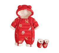 Générique Bébé Combinaison Unisexe Hiver Chaud Pyjama Manches Longues De Neige Bebe Flanelle Barboteuses Enfant Fourrure Naissance 0-18 Mois