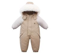 Générique Bébé Combinaisons Doudoune à Capuche Une Pièce, Étanche Barboteuses Manches Longues Grenouillè Coton Jumpsuit Hiver Tenues 3-12 Mois | Combinaison Ski Garcon | Combinaison Pilote BéBé Fille