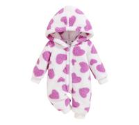 Générique Bébé d'hiver Grenouillères Combinaison Barboteuse Capuche Nouveau-Né Vetement Bebe Mignon Fille Manteau Tricoté Naissance 0-18 Mois